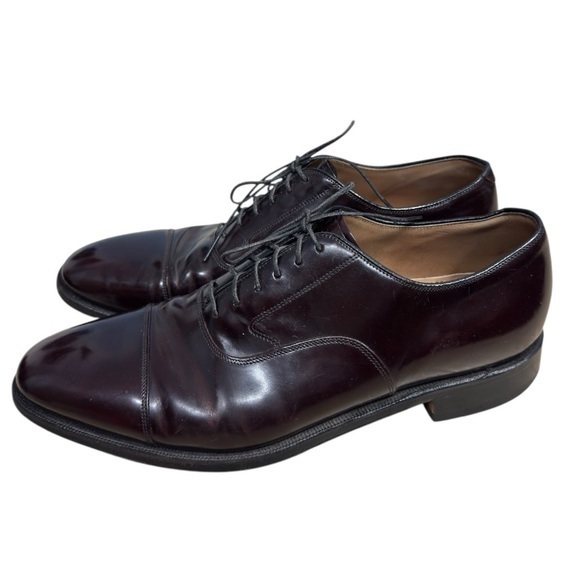 Johnston & Murphy Other - Johnston & Murphy Melton Burgundy Leather Cap Toe Oxford Dress Shoes Men’s 11 D